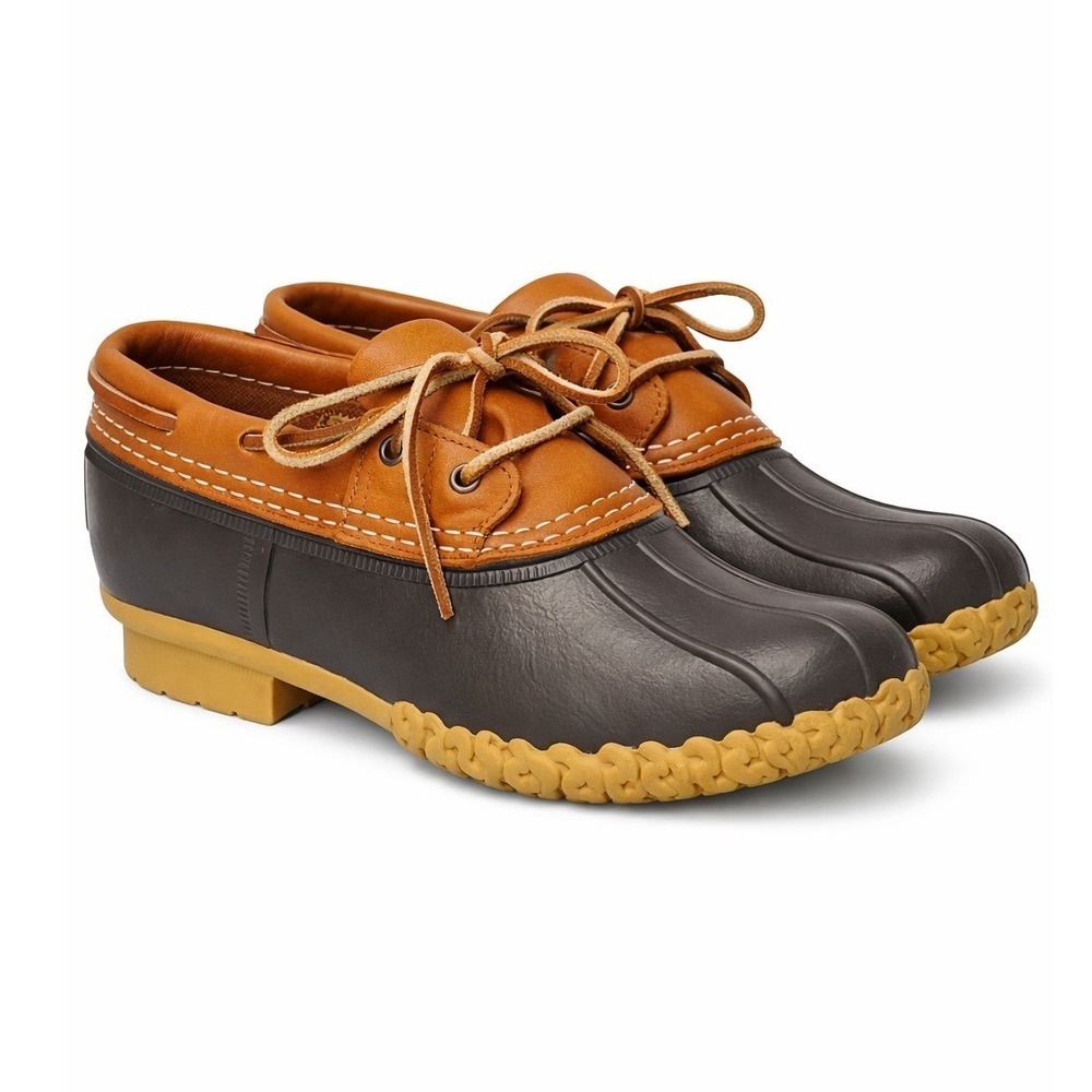 LL Bean Bean Boots Duck Shoes Made in USA Leather Low womens 6 Maine Heritage